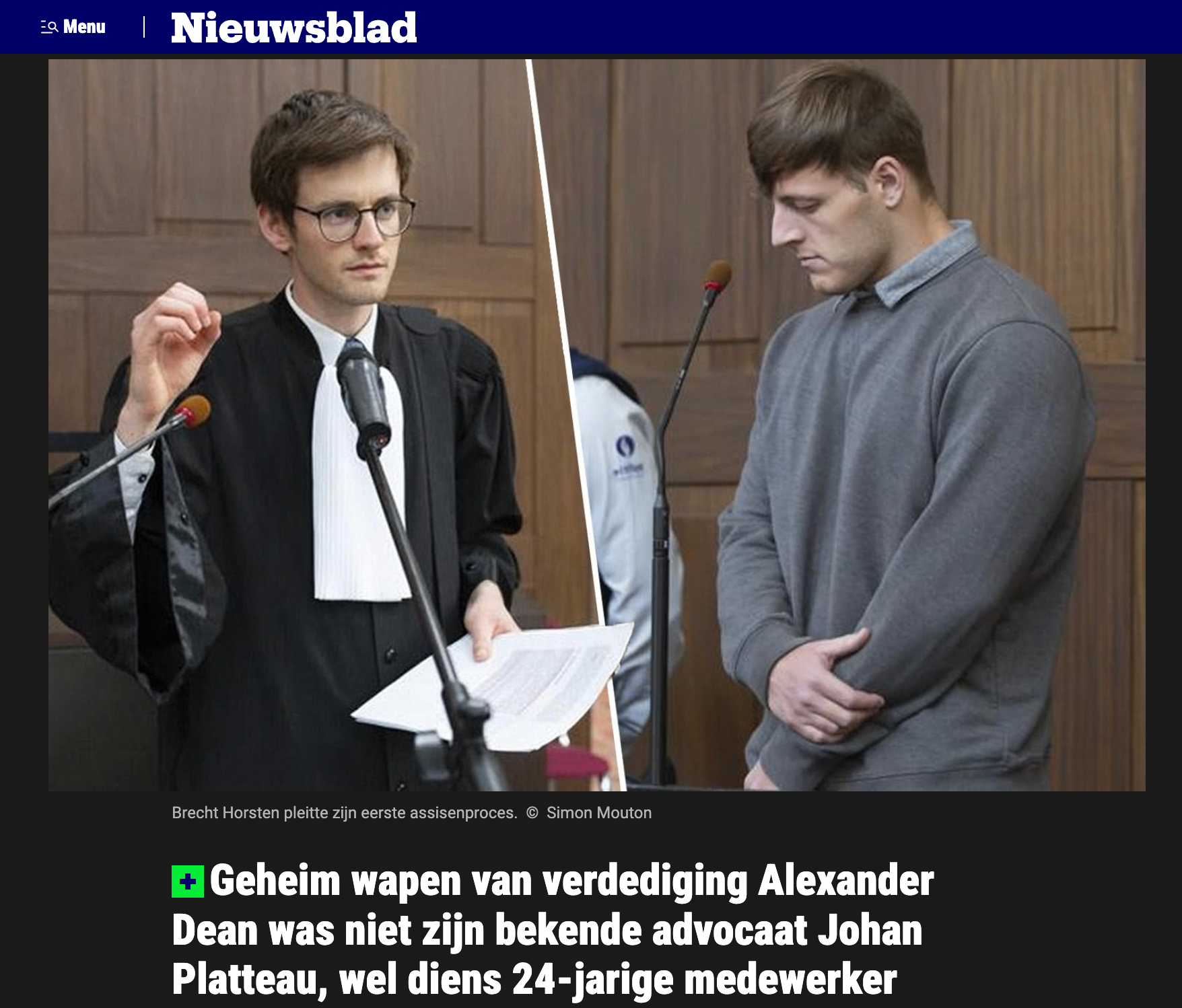 Advocaat Brecht Horsten — Het Nieuwsblad over het assisenproces tegen Alexander Dean